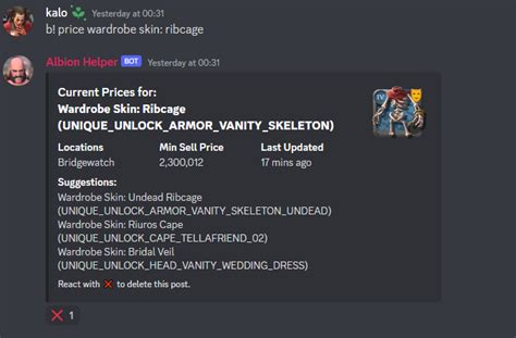 [Beta] Albion Helper (Discord Market Bot/Crafting Calculator).